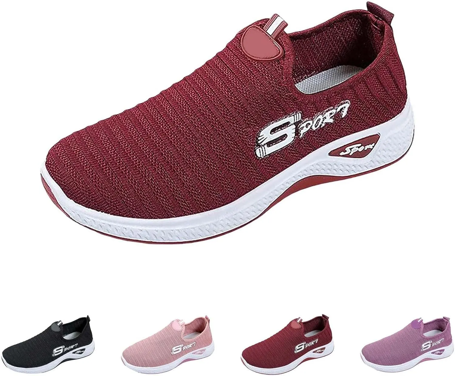 Orthopedic Shoes Women Breathable Knitted Casual Sport Sneakers with Arch Support Fashion Printed Walking Sneakers