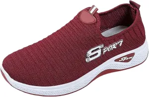 Orthopedic Shoes Women Breathable Knitted Casual Sport Sneakers with Arch Support Fashion Printed Walking Sneakers