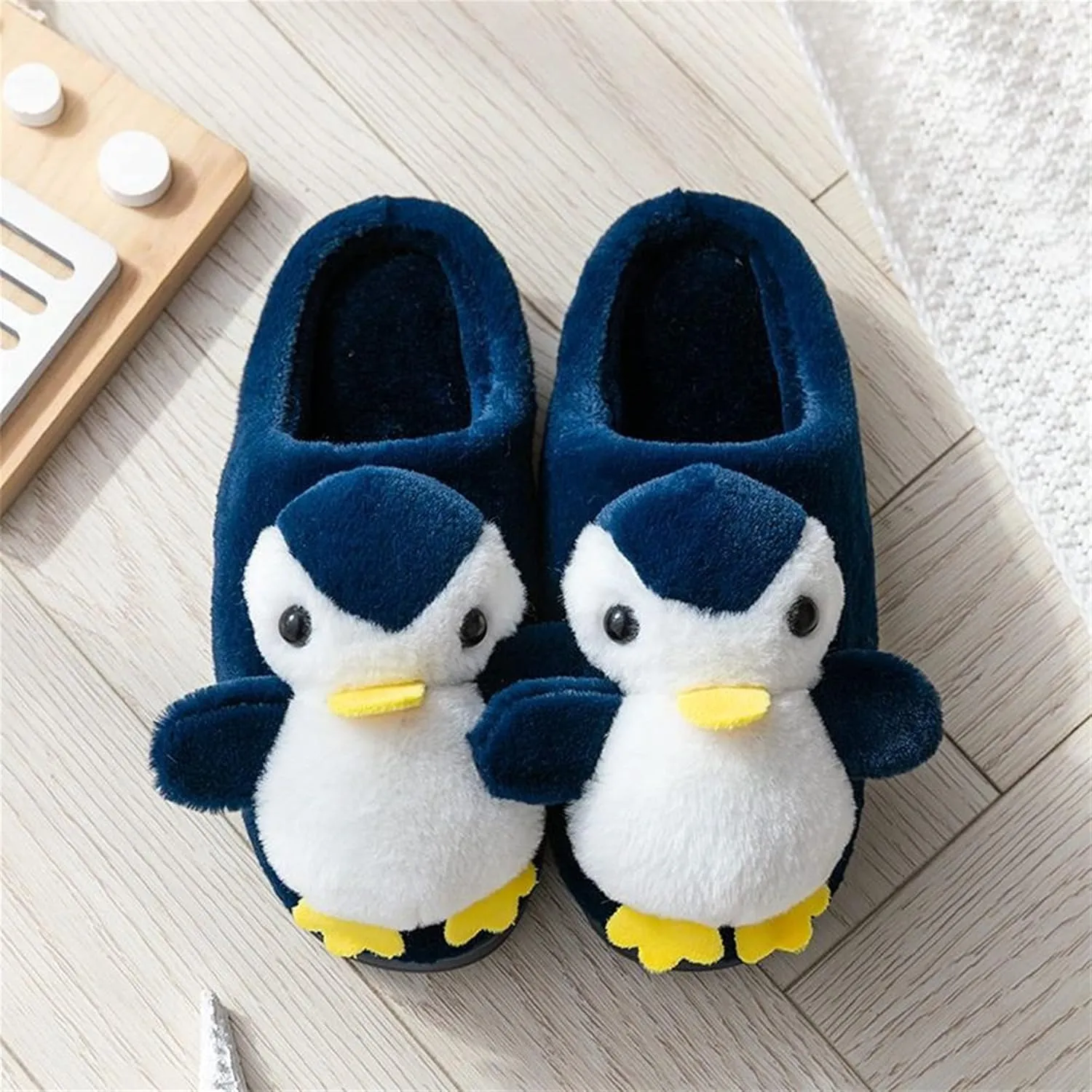 Penguin slippers Womens Animal Slippers Novelty Cozy Fuzzy Slippers Soft Plush Winter Warm House Shoes