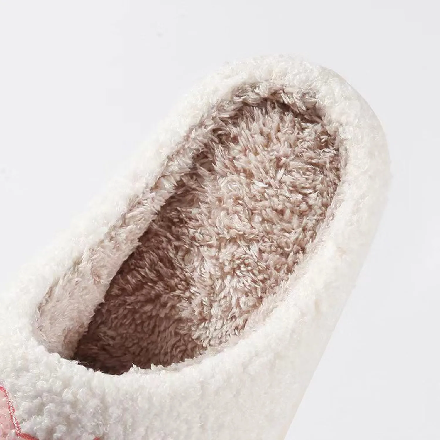 Pink Cat Slippers for Womens Men Animal Slippers Winter Indoor Fuzzy House Shoes