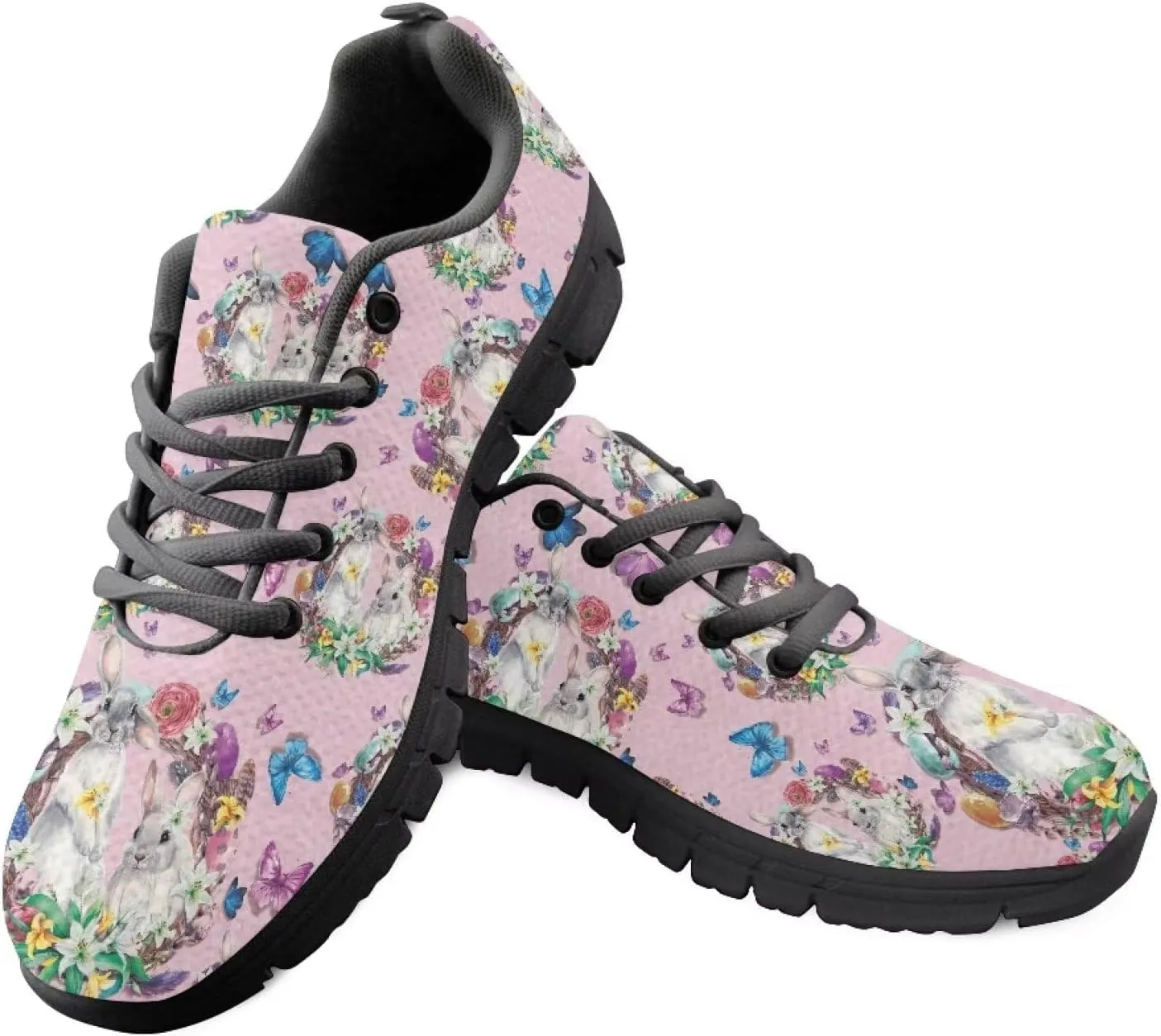 POLERO Lightweight Sneakers Shoes for Women Casual Breathable Mesh Running Training Shoes Ladies Simple Colorful Pandas