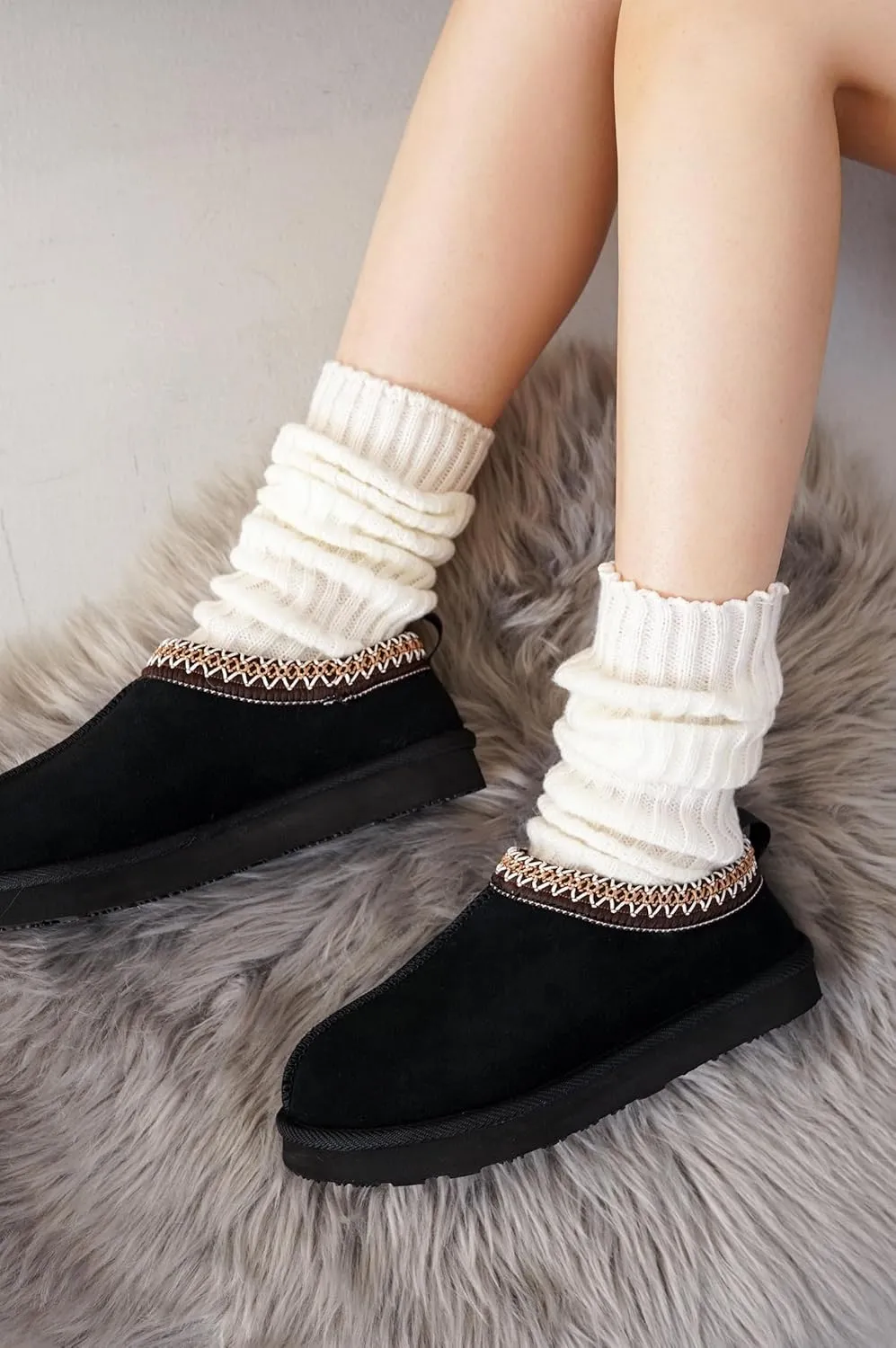 Project Cloud Slippers for Women Genuine Australian Sheepskin & Real Shearling Fur Women's Slippers - Memory Foam Womens Slippers - Fuzzy Slippers Gifts for Women Footwear (Nerita)