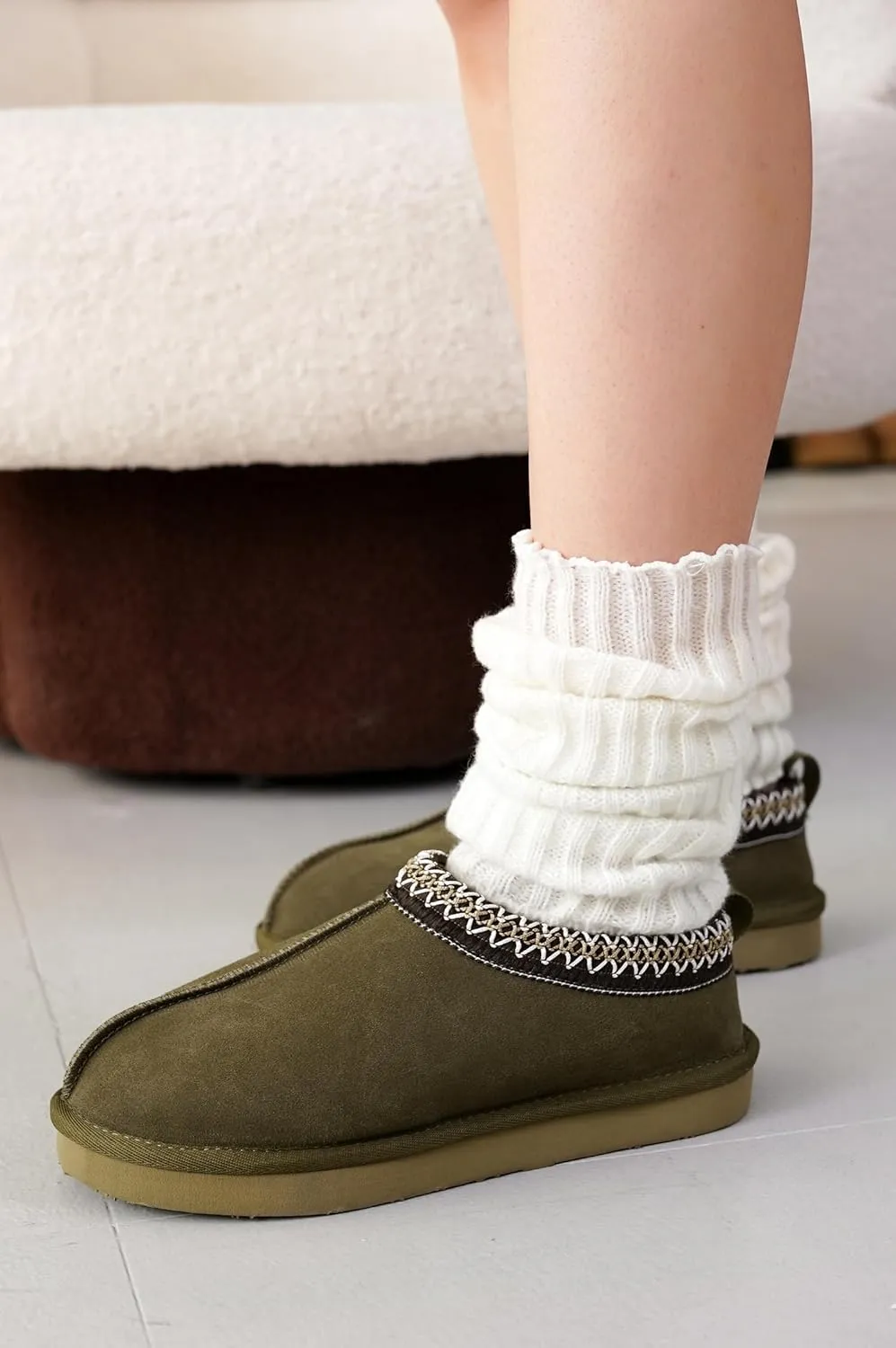Project Cloud Slippers for Women Genuine Australian Sheepskin & Real Shearling Fur Women's Slippers - Memory Foam Womens Slippers - Fuzzy Slippers Gifts for Women Footwear (Nerita)