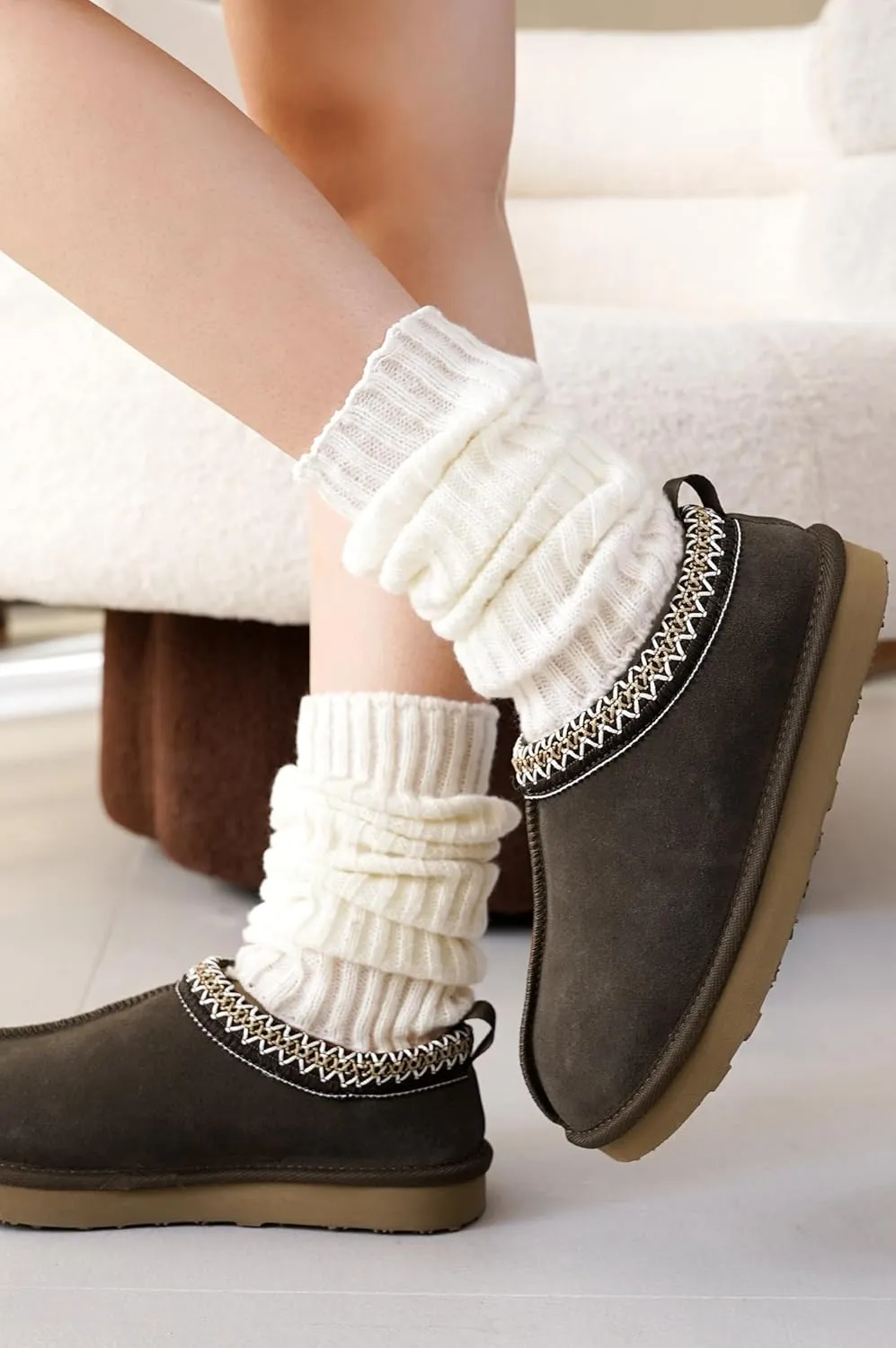Project Cloud Slippers for Women Genuine Australian Sheepskin & Real Shearling Fur Women's Slippers - Memory Foam Womens Slippers - Fuzzy Slippers Gifts for Women Footwear (Nerita)