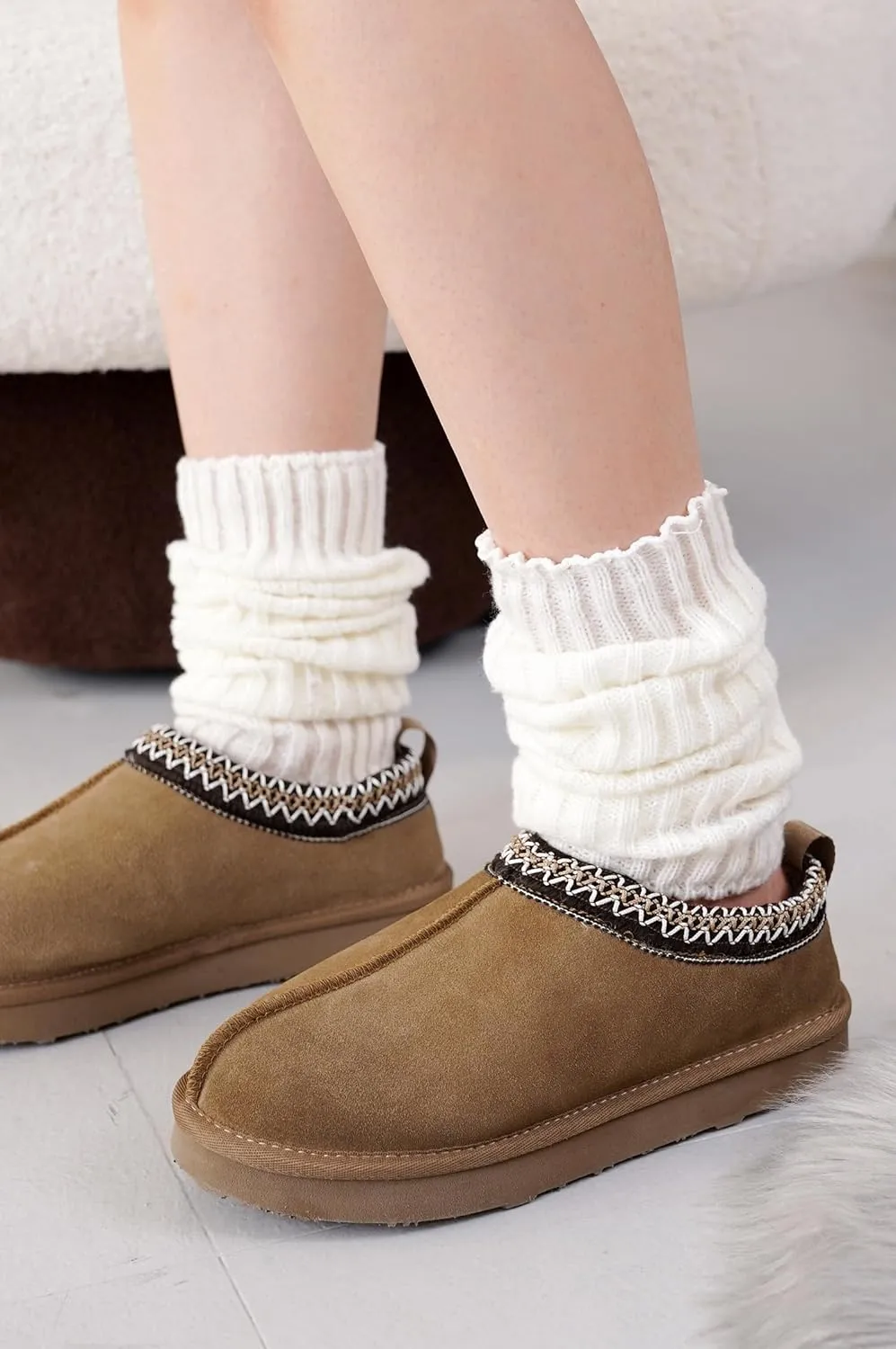Project Cloud Slippers for Women Genuine Australian Sheepskin & Real Shearling Fur Women's Slippers - Memory Foam Womens Slippers - Fuzzy Slippers Gifts for Women Footwear (Nerita)