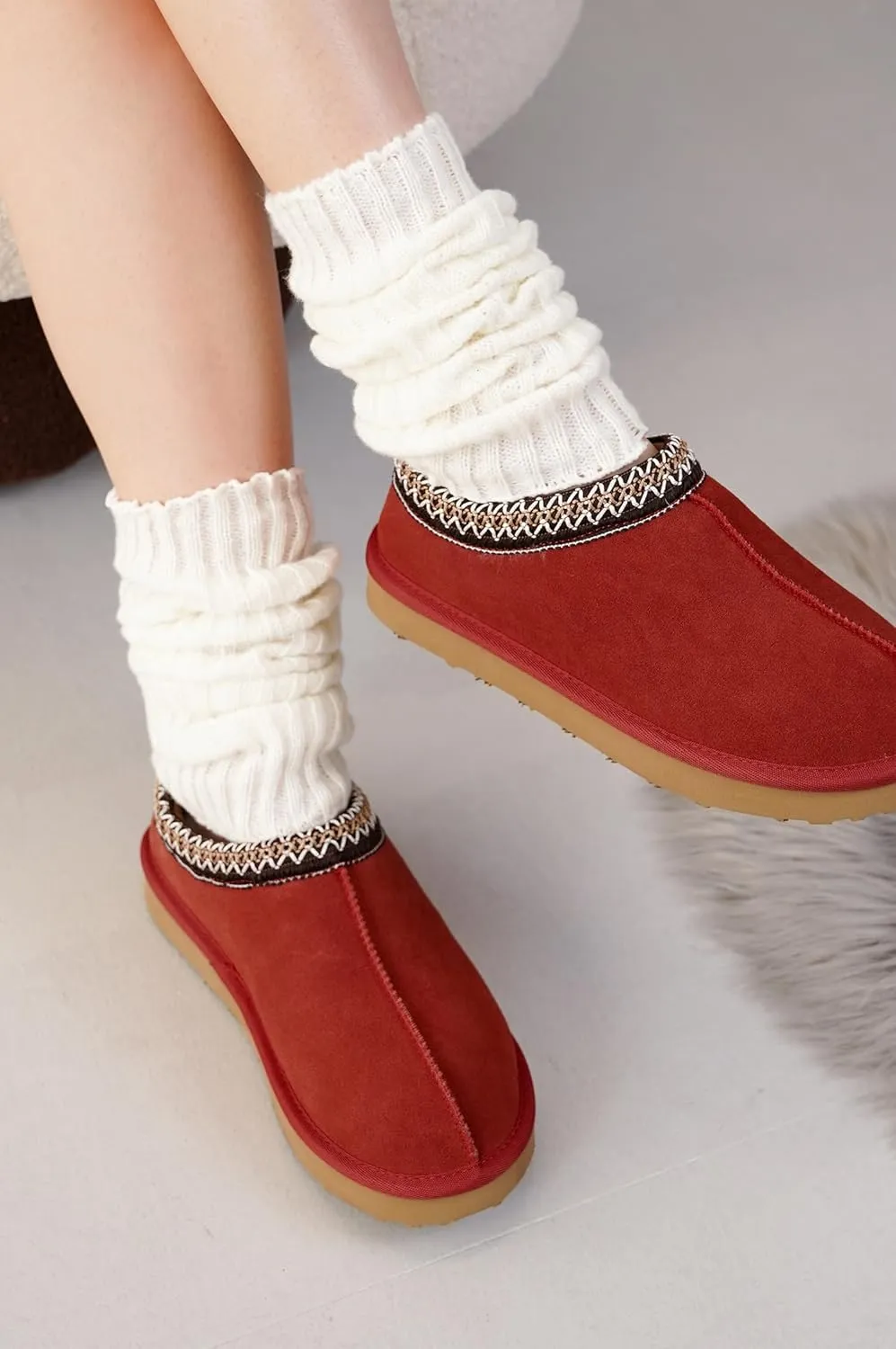 Project Cloud Slippers for Women Genuine Australian Sheepskin & Real Shearling Fur Women's Slippers - Memory Foam Womens Slippers - Fuzzy Slippers Gifts for Women Footwear (Nerita)