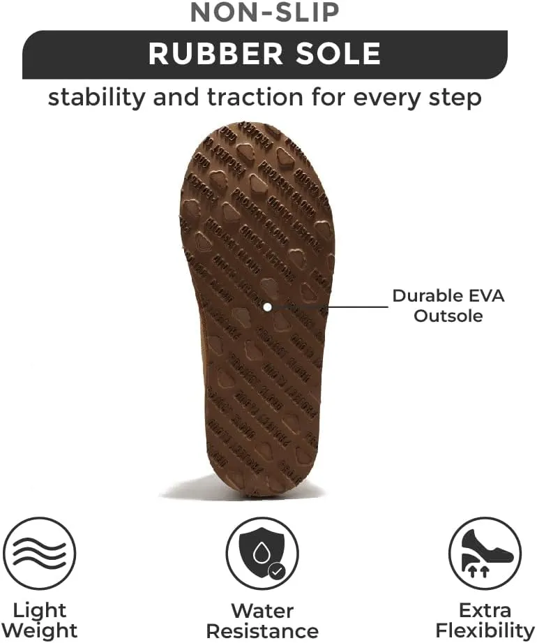 Project Cloud Slippers for Women Genuine Australian Sheepskin & Real Shearling Fur Women's Slippers - Memory Foam Womens Slippers - Fuzzy Slippers Gifts for Women Footwear (Nerita)