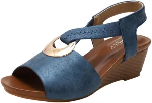 Sandal for Women Comfortable Casual Low Wedge Sandals Fashion Breathable Fish Mouth Cross Belt Platform Shoes Adjustable Back Ankle Strap Slides Walking Sandals All-Match Shoes
