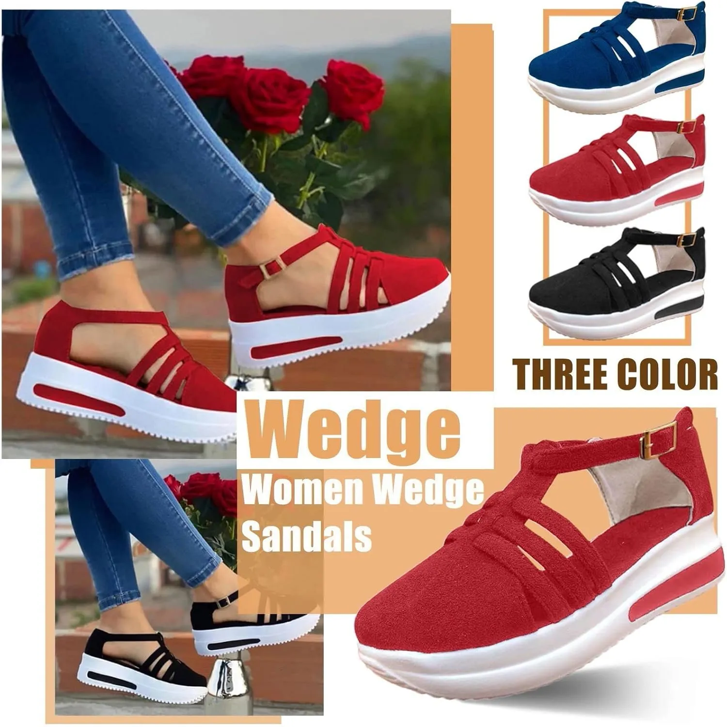 Sandals for Women Dressy Summer, Sandals for Women Causal Summer Peep Toe Platform Sandals Shoes Ladies Flip Flops
