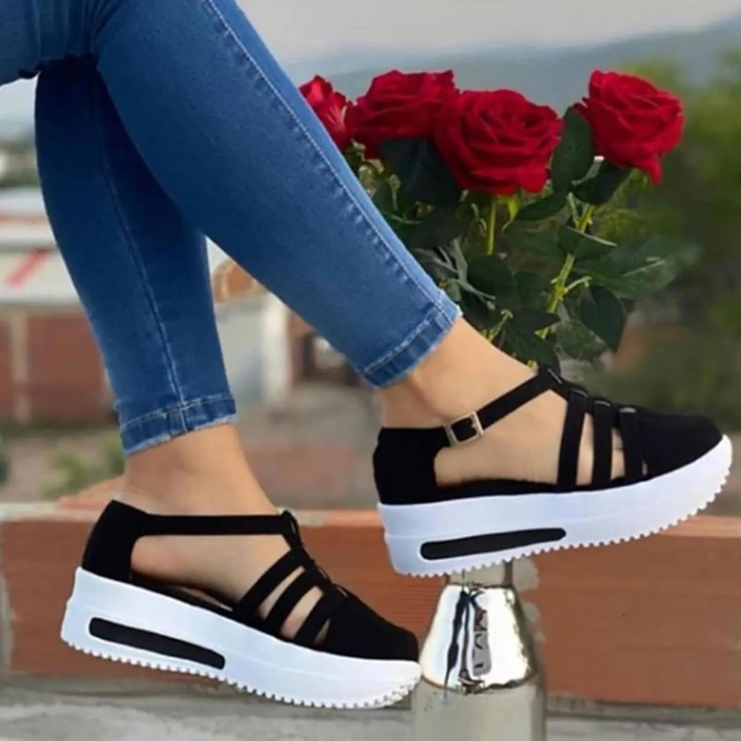 Sandals for Women Dressy Summer, Sandals for Women Causal Summer Peep Toe Platform Sandals Shoes Ladies Flip Flops
