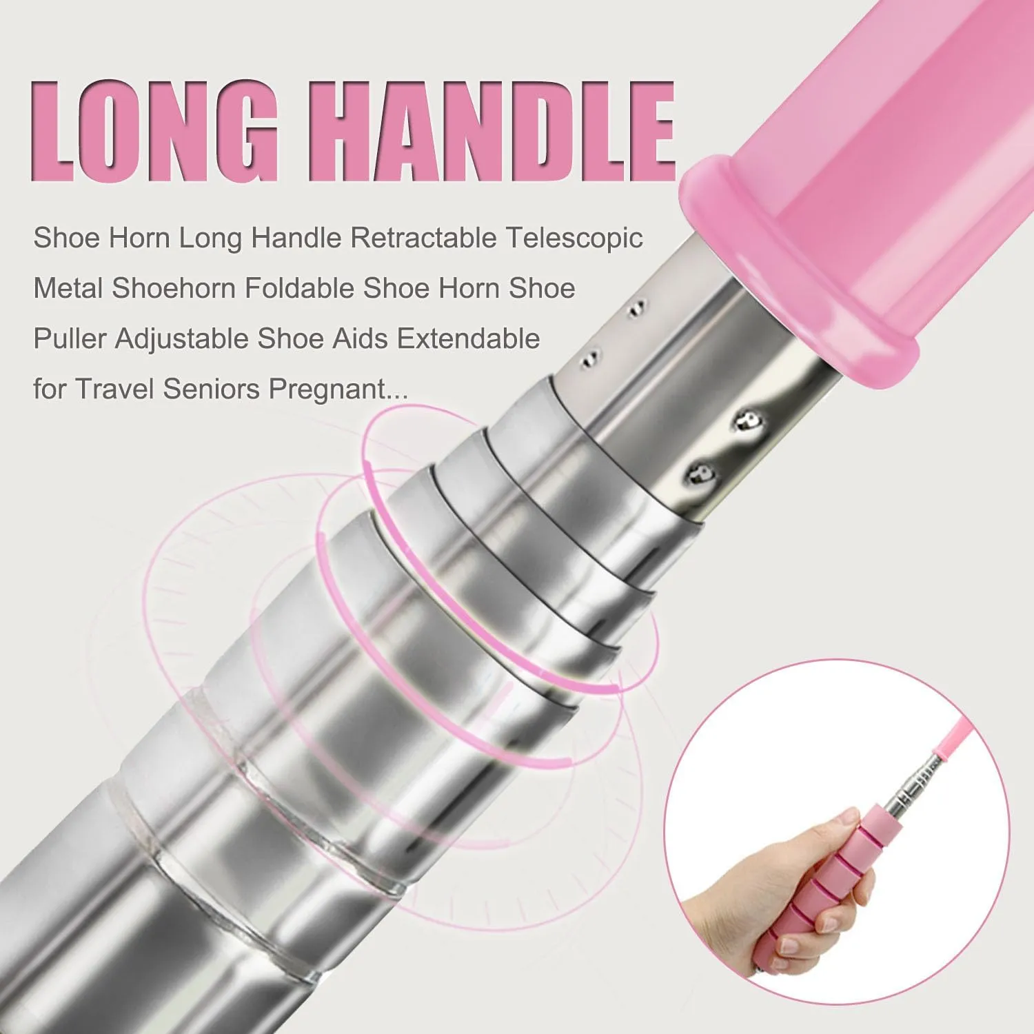 Shoe Horn Long Handle Retractable Telescopic Shoehorn Foldable Shoehorn Shoe Puller Adjustable Shoe Aids