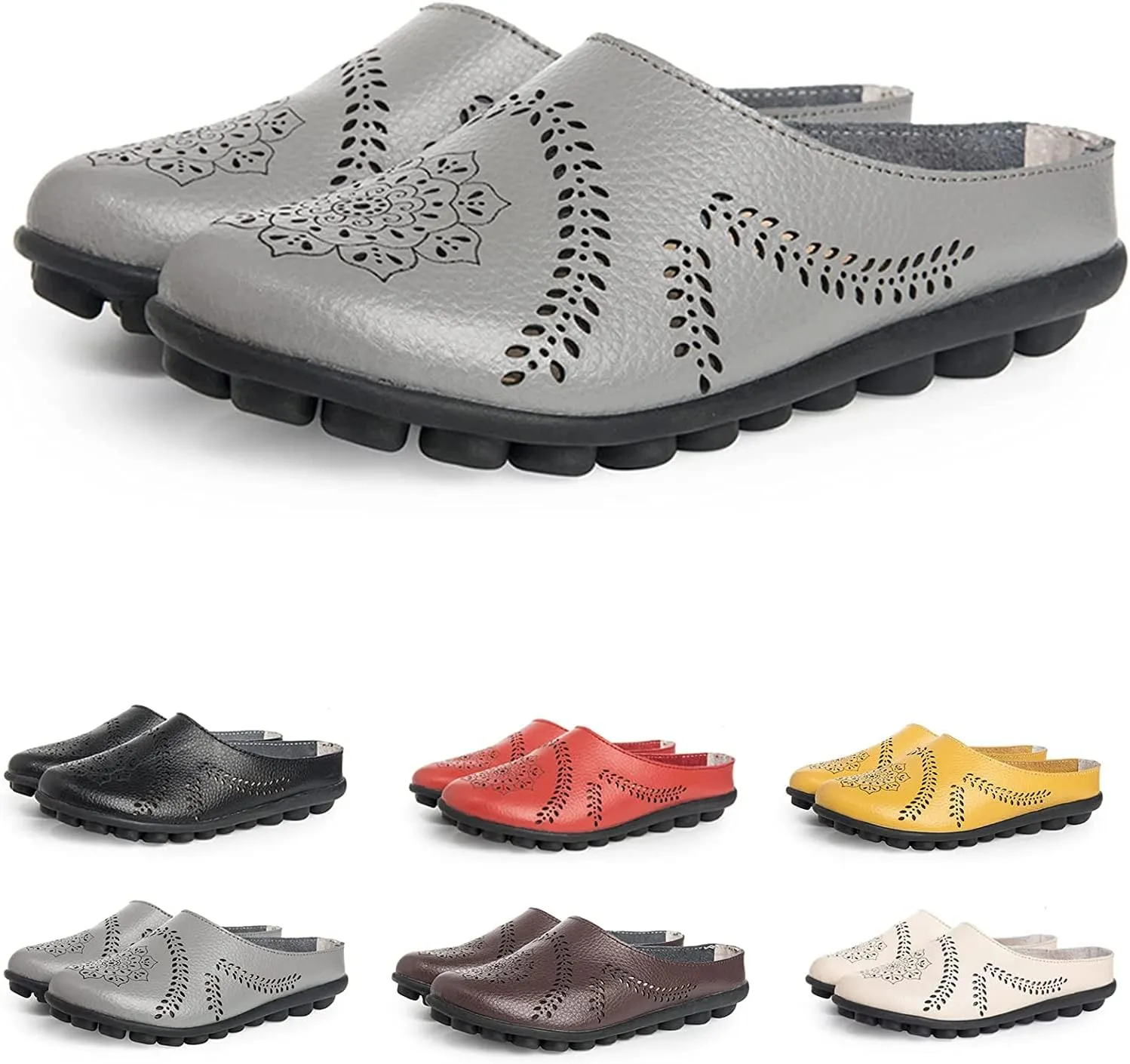 Shoes for Women - Casual All-Match Hollow Slippers, Women's Comfortable Mules Hollow Slippers, Sandals Flats Comfy Loafers for Women Slip-on Loafer