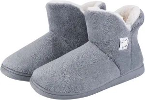 SIQITECHNO Women Bootie Slippers Memory Foam Booty Slipper Indoor Ankle Slipper Boots for Women Furry House Pull on Shoes