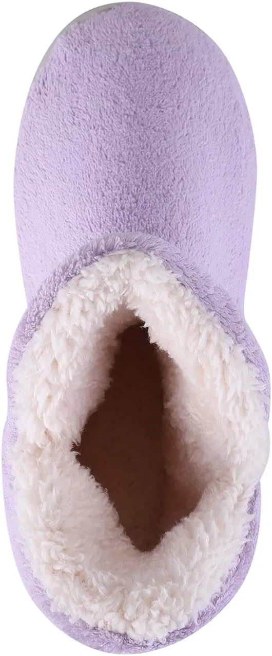 SIQITECHNO Women Bootie Slippers Memory Foam Booty Slipper Indoor Ankle Slipper Boots for Women Furry House Pull on Shoes