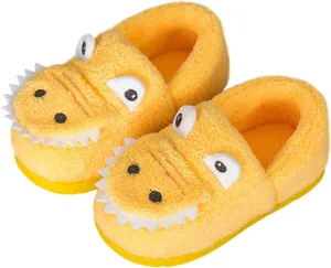 Toddler Boys Girls Dinosaur Slippers Kids Warm House Shoes Indoor Bedroom Shoes