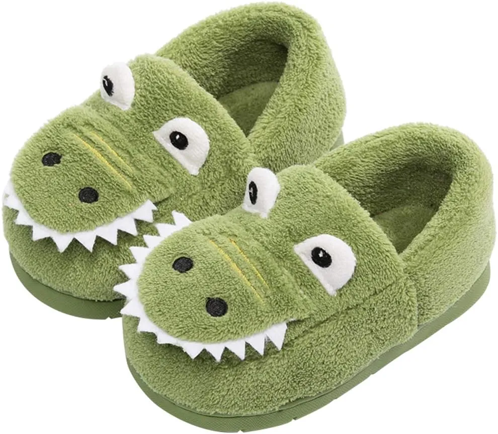 Toddler Boys Girls Dinosaur Slippers Kids Warm House Shoes Indoor Bedroom Shoes