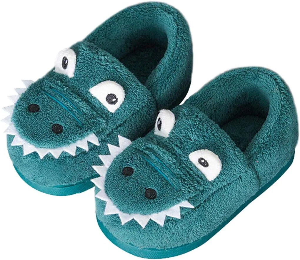 Toddler Boys Girls Dinosaur Slippers Kids Warm House Shoes Indoor Bedroom Shoes