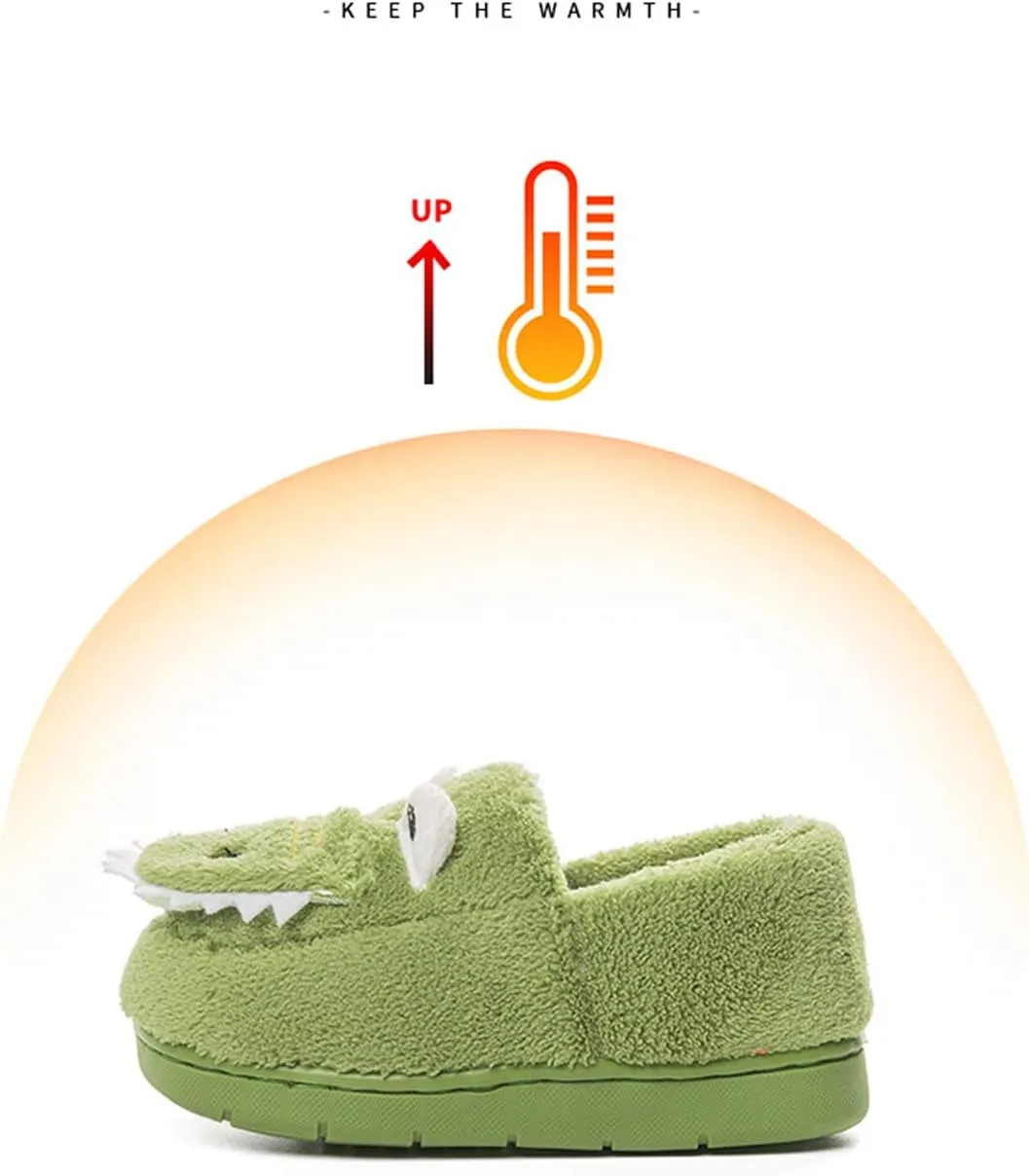 Toddler Boys Girls Dinosaur Slippers Kids Warm House Shoes Indoor Bedroom Shoes
