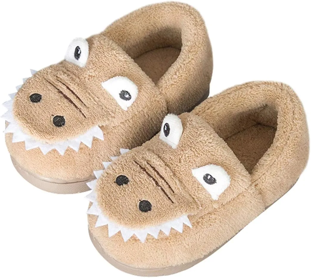 Toddler Boys Girls Dinosaur Slippers Kids Warm House Shoes Indoor Bedroom Shoes