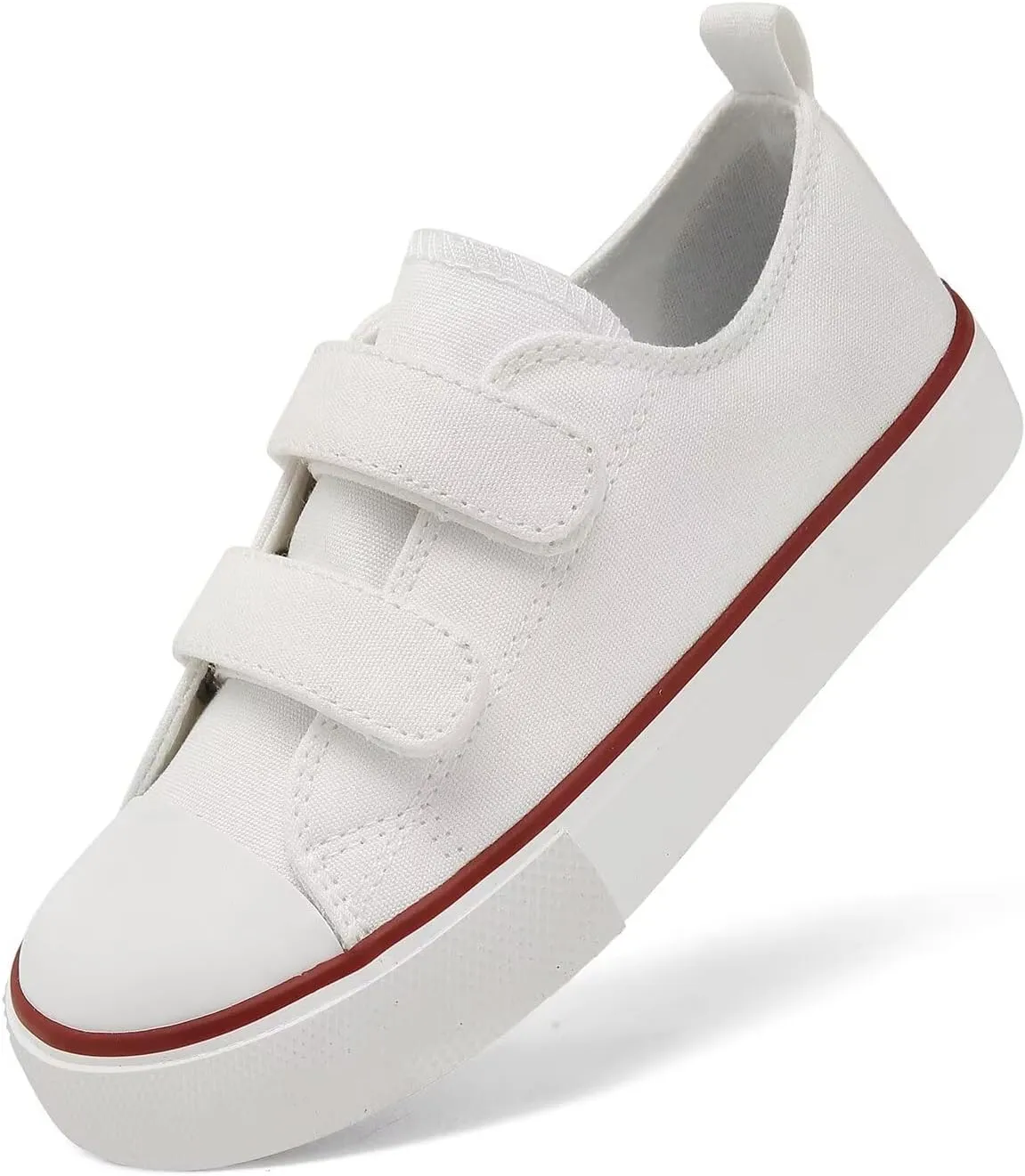 Toddler Canvas Shoes Girls Boys Sneakers Little Kids Walking Breathable Shoe Dual Hook and Loop Size 6-13