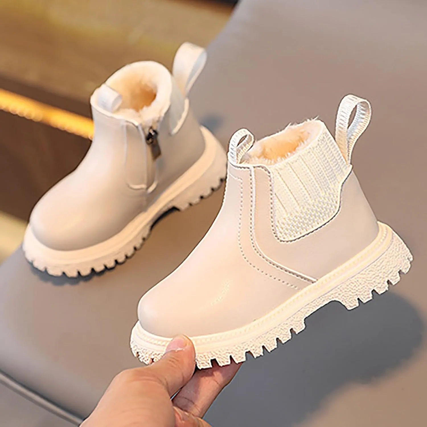 Toddler Walking Shoes Ankle Boots Winter Snow Boots for Infant Shoes High Top Combat Ankle Boots Baby Lightweight Slip on First Walker,Winter Warm Shoes Walking Shoes Boy Girl Outdoor Booties