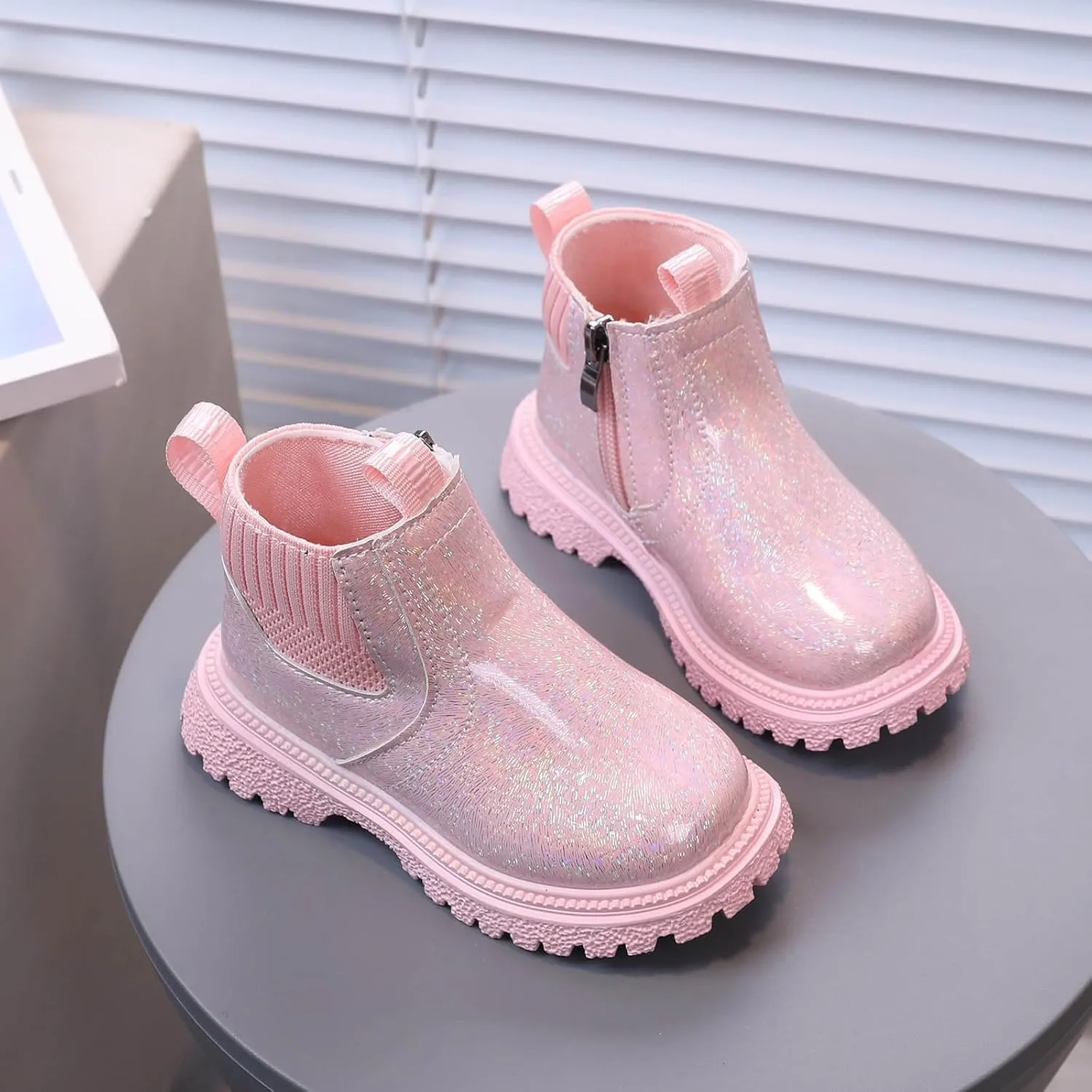 Toddler Walking Shoes Ankle Boots Winter Snow Boots for Infant Shoes High Top Combat Ankle Boots Baby Lightweight Slip on First Walker,Winter Warm Shoes Walking Shoes Boy Girl Outdoor Booties
