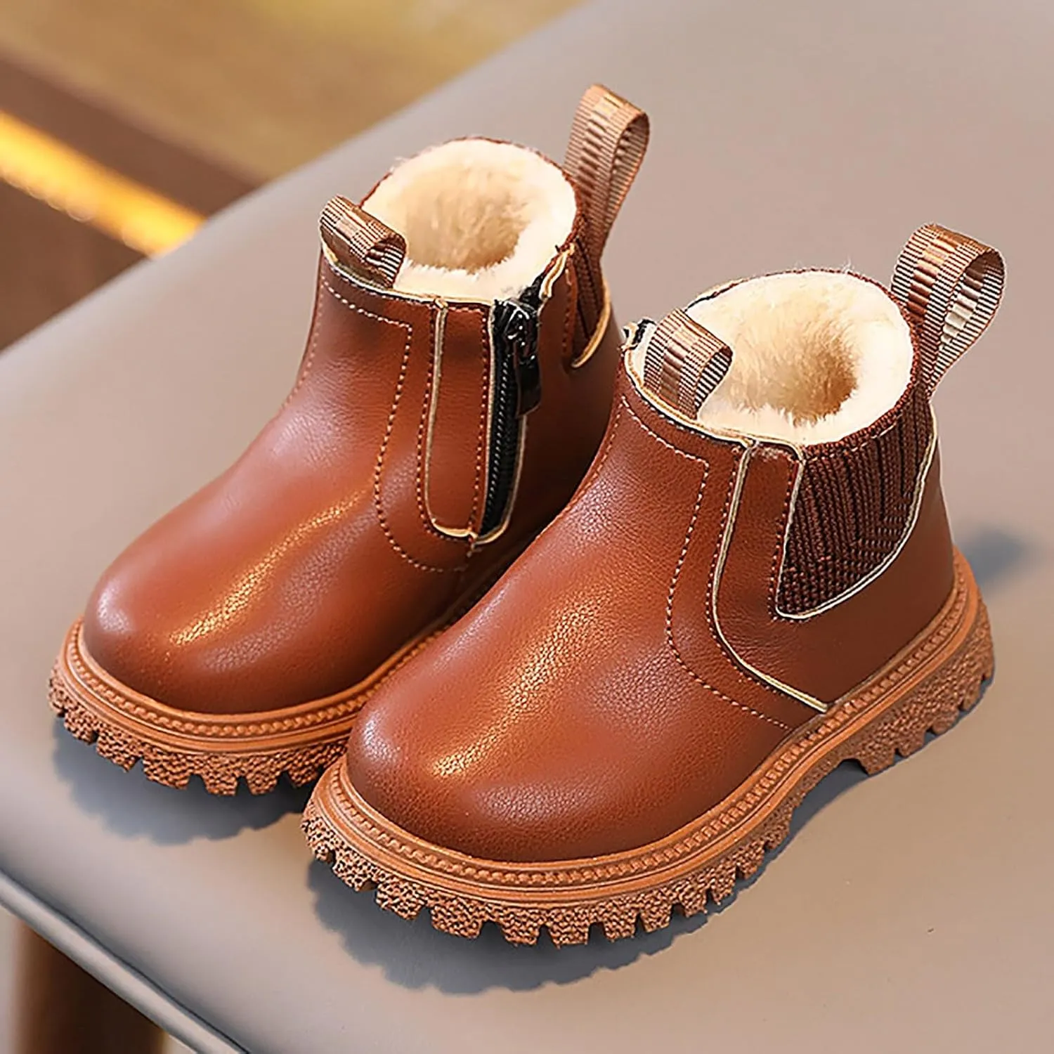 Toddler Walking Shoes Ankle Boots Winter Snow Boots for Infant Shoes High Top Combat Ankle Boots Baby Lightweight Slip on First Walker,Winter Warm Shoes Walking Shoes Boy Girl Outdoor Booties
