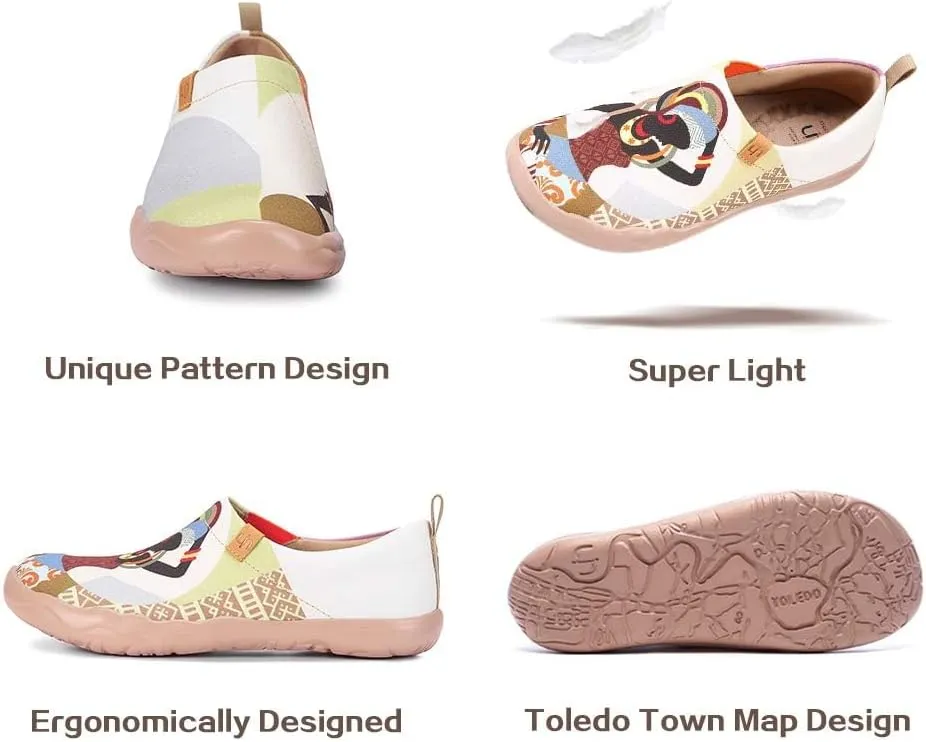 UIN Women's Art Travel Slip-On Shoes Casual Lightweight Breathable Flats Comfortable Loafers