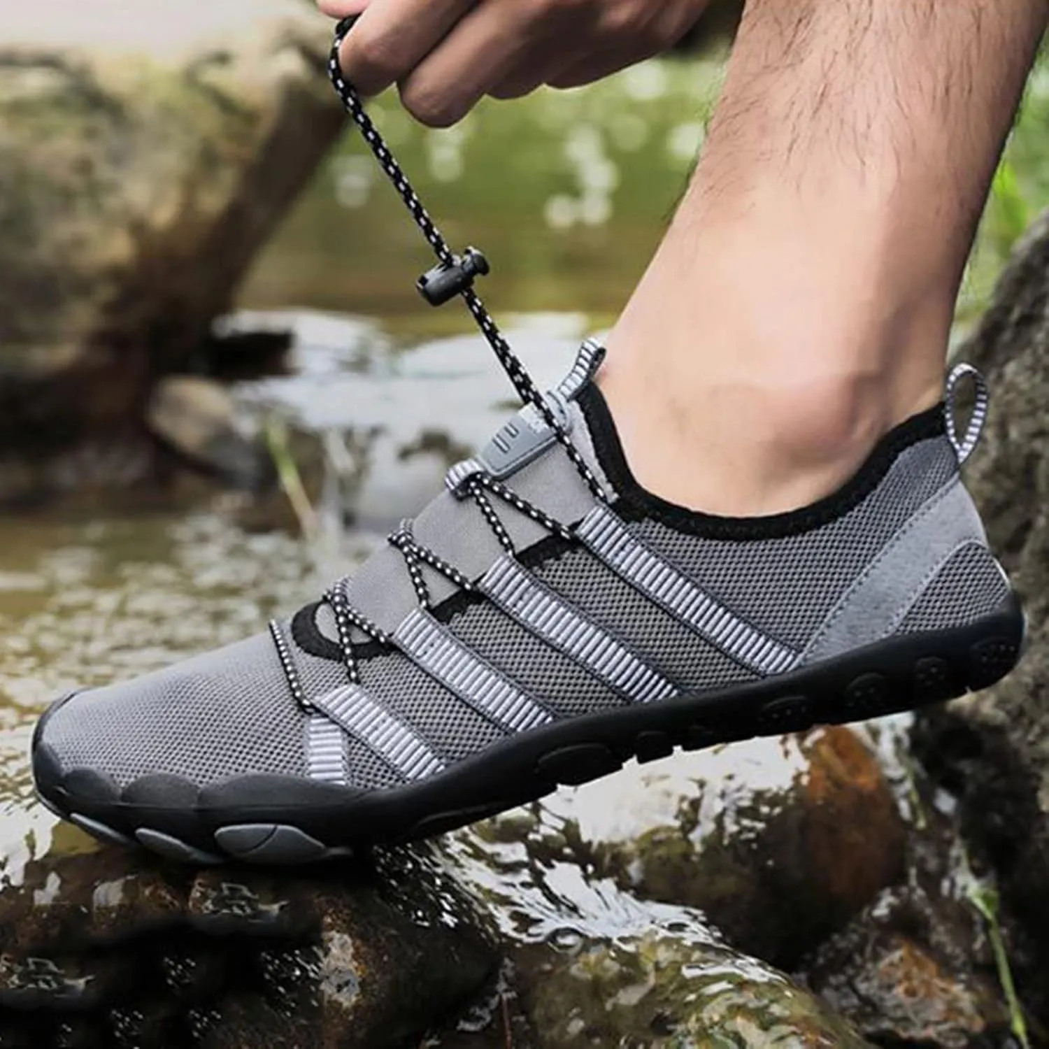 Water Shoes Men Wide Breathable Non Slip Athletic Water Shoes for Hiking Water Shoes for Men Wide Width Outdoor Water Sandal for Water Sports Travel Walk