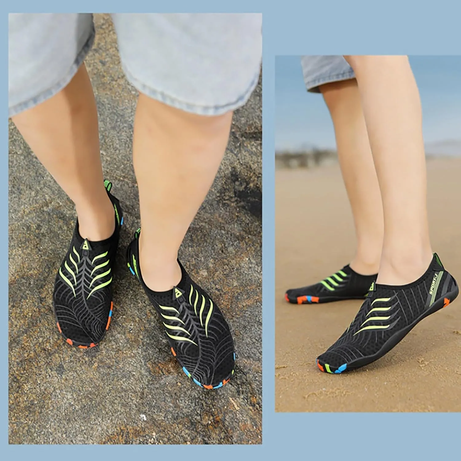 Water Shoes Men Wide Toe Breathable Barefoot Shoes Women Hiking for Boating Fishing Diving Surfing