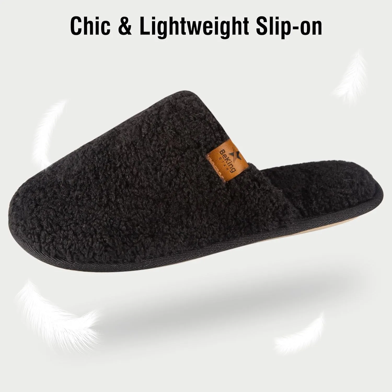 Women Cozy Faux Curly Fur House Memory foam Slippers Ladies Fuzzy Closed Back Indoor Bedroom Shoes