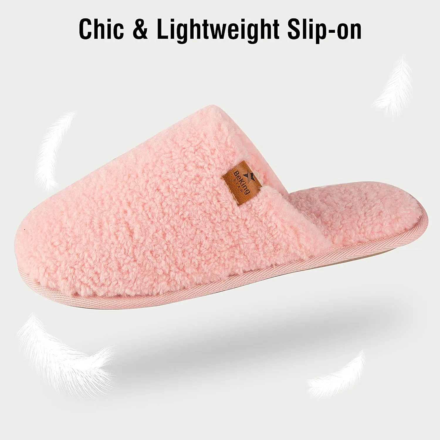 Women Cozy Faux Curly Fur House Memory foam Slippers Ladies Fuzzy Closed Back Indoor Bedroom Shoes