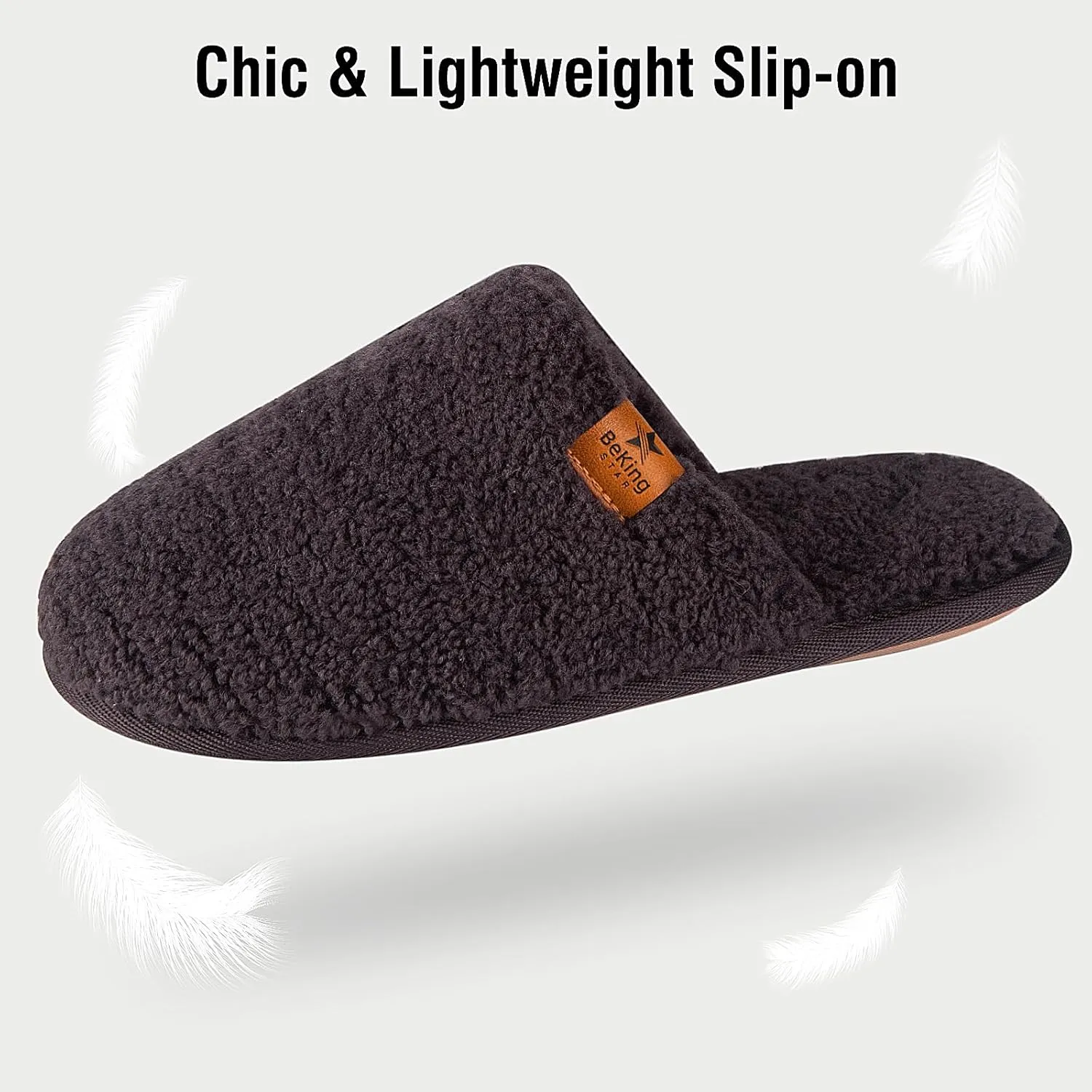 Women Cozy Faux Curly Fur House Memory foam Slippers Ladies Fuzzy Closed Back Indoor Bedroom Shoes