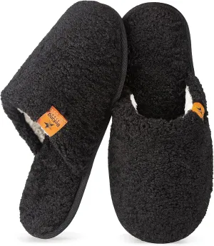 Women Cozy Faux Curly Fur House Memory foam Slippers Ladies Fuzzy Closed Back Indoor Bedroom Shoes