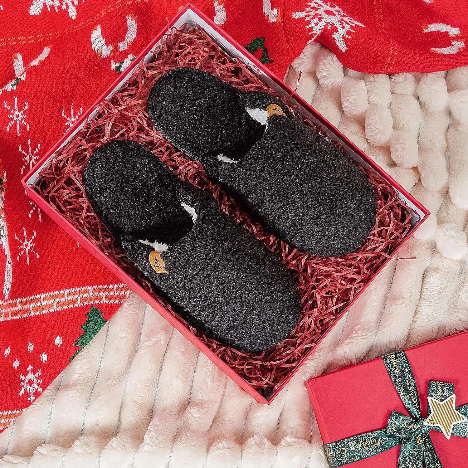 Women Cozy Faux Curly Fur House Memory foam Slippers Ladies Fuzzy Closed Back Indoor Bedroom Shoes