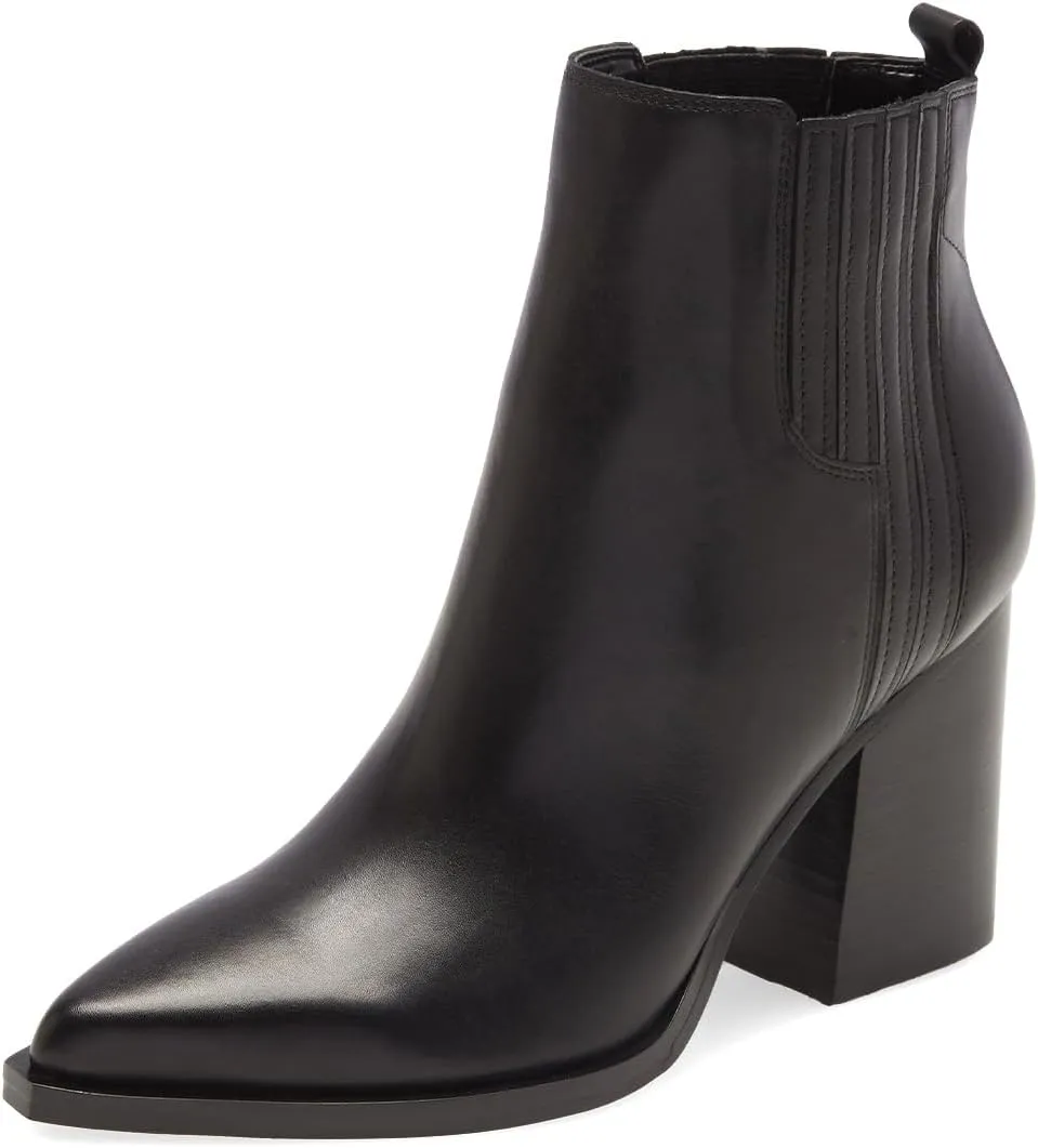 Womens Ankle Boots Chunky High Heel Elastic Booties Pointed Toe Pull On Shoes Party Working Daily Size 4-16 US