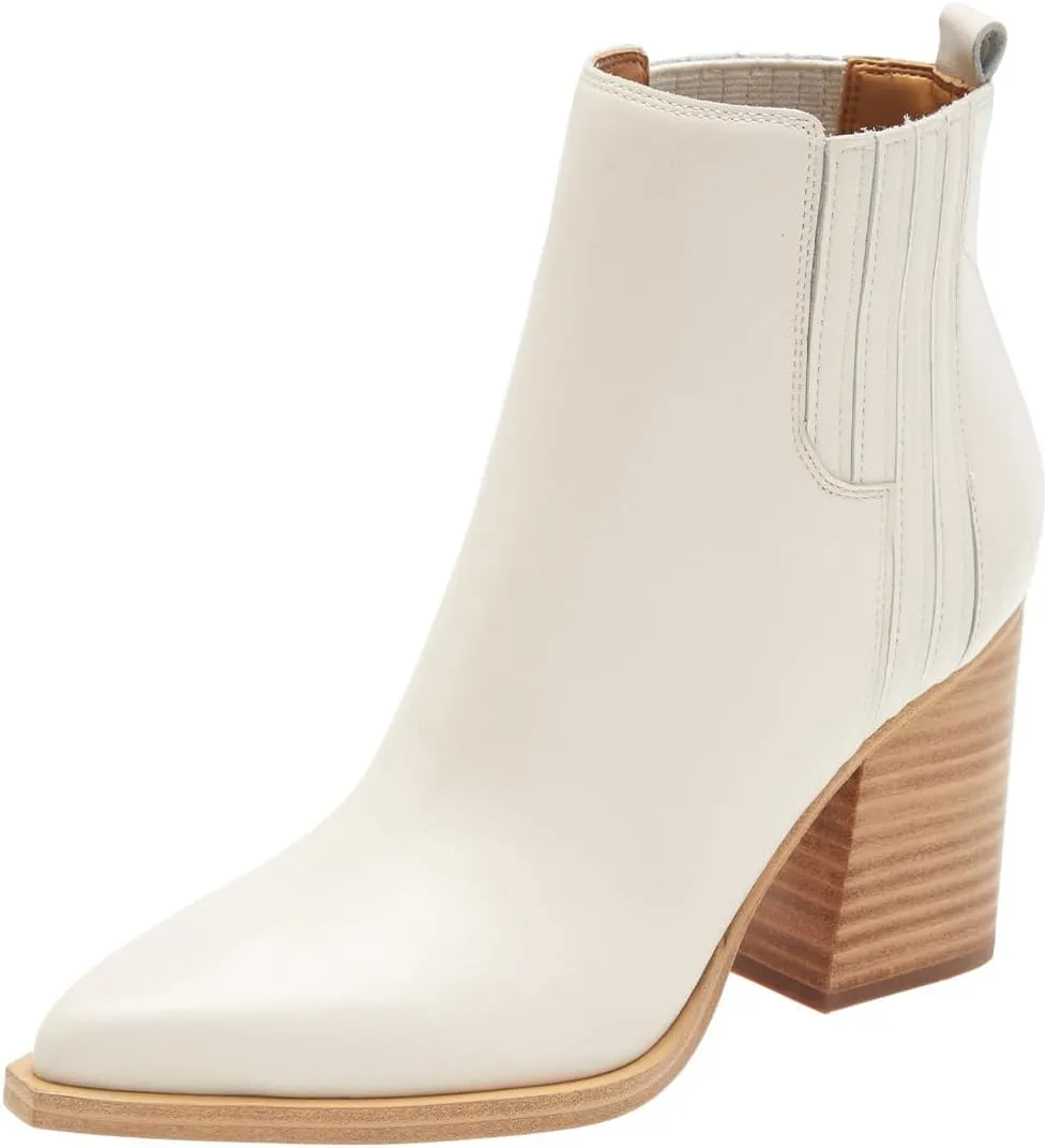 Womens Ankle Boots Chunky High Heel Elastic Booties Pointed Toe Pull On Shoes Party Working Daily Size 4-16 US
