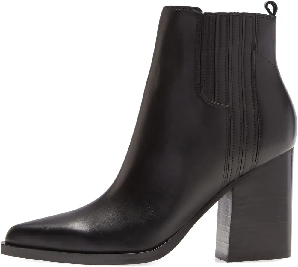 Womens Ankle Boots Chunky High Heel Elastic Booties Pointed Toe Pull On Shoes Party Working Daily Size 4-16 US