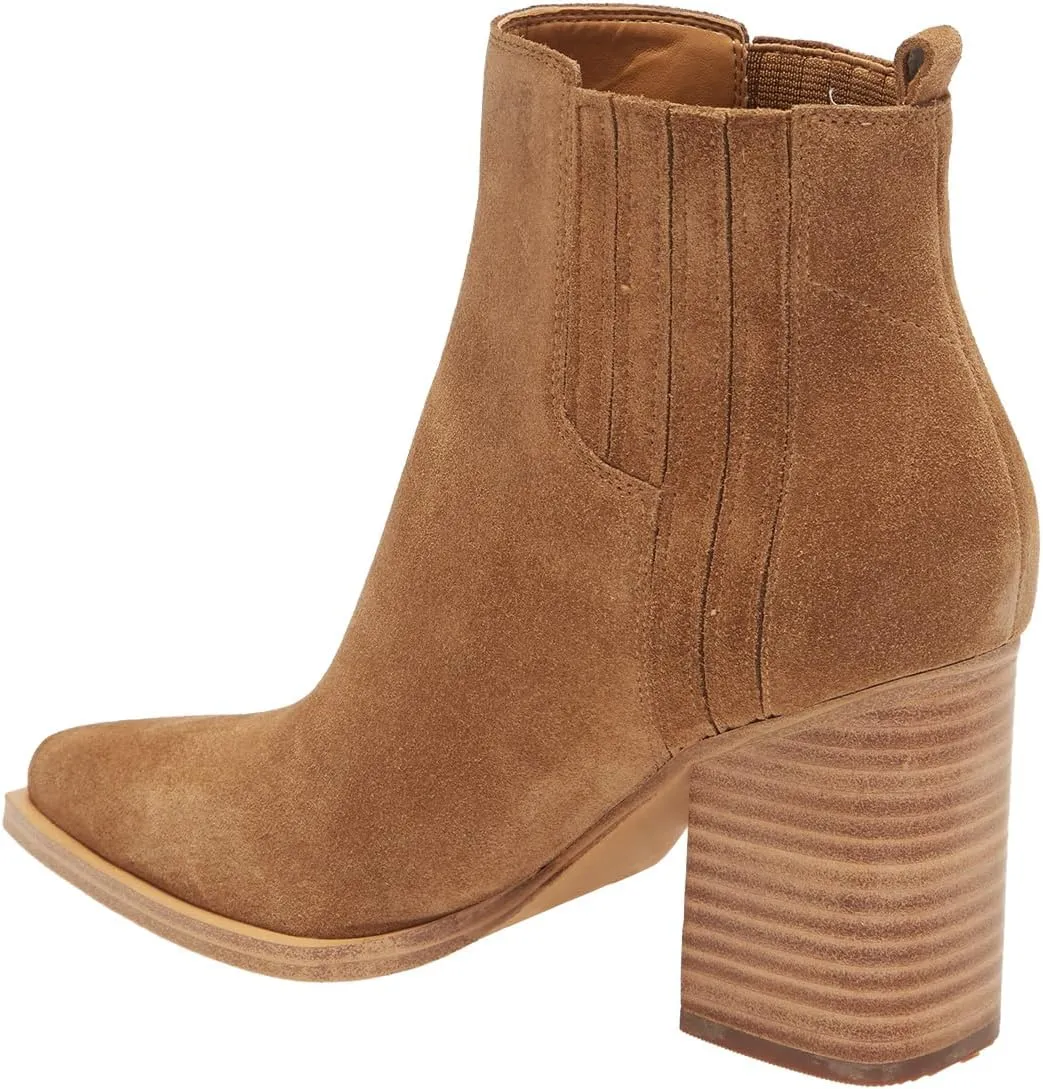 Womens Ankle Boots Chunky High Heel Elastic Booties Pointed Toe Pull On Shoes Party Working Daily Size 4-16 US