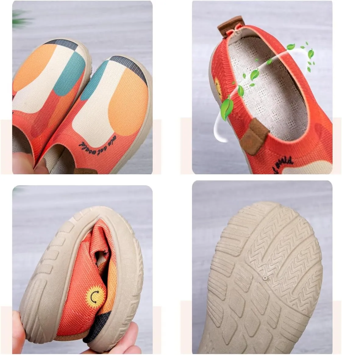 Women's Art Travel Slip-On Shoes Casual Lightweight Breathable Flats Comfortable Loafers