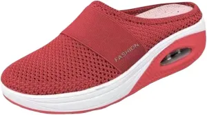 Womens Breathable Mesh Walking Mules Sneakers Open Back Slip On Shoes