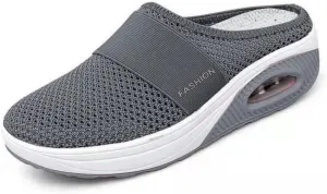 Womens Breathable Mesh Walking Mules Sneakers Open Back Slip On Shoes