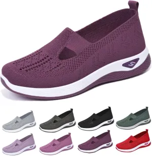Women's Comfortable Breathable Knitted Sneakers, Knitted Sneakers for Women, Go Walking Slip on Diabetic Foam Shoes