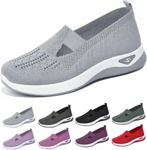 Women's Comfortable Breathable Knitted Sneakers, Knitted Sneakers for Women, Go Walking Slip on Diabetic Foam Shoes