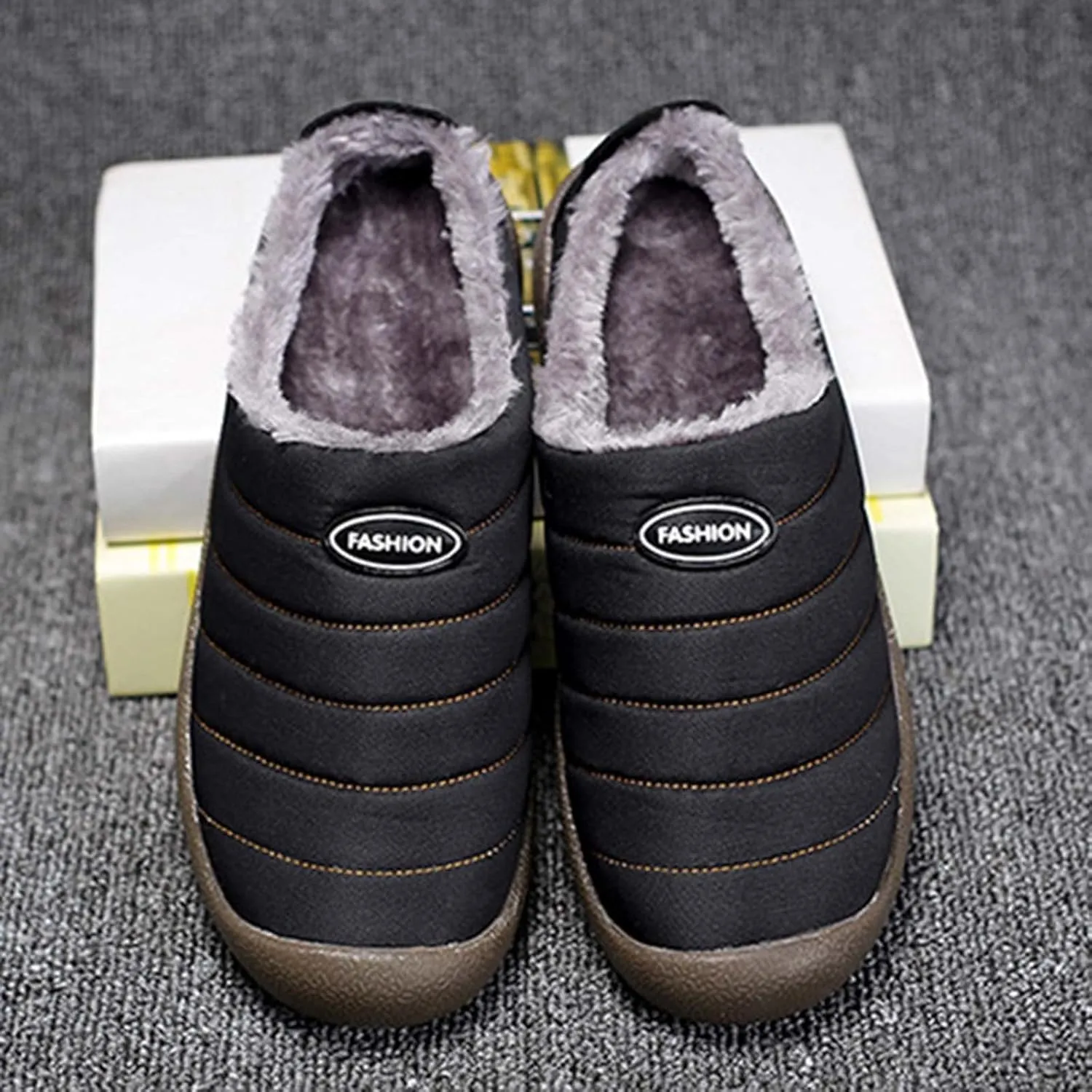 Women's Cotton Slippers Plus Velvet Warm Household Boots Soft Flat Soled Snow Boots Lightweight Winter Boots