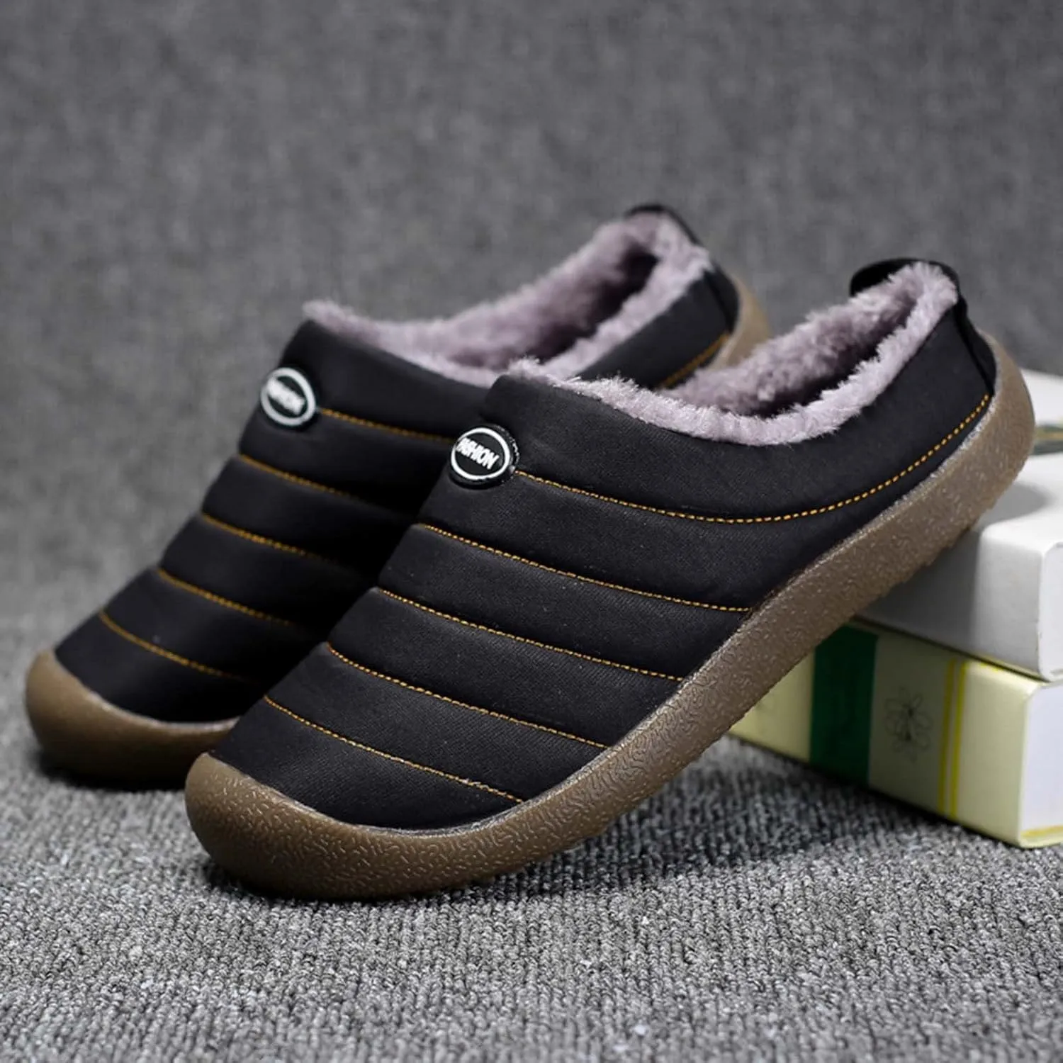Women's Cotton Slippers Plus Velvet Warm Household Boots Soft Flat Soled Snow Boots Lightweight Winter Boots