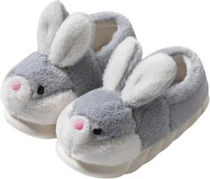 Women's Cute Animal Bunny Slippers - Soft, Cosy Furry House Slippers for Warm Winter Indoor Use