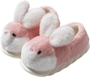 Women's Cute Animal Bunny Slippers - Soft, Cosy Furry House Slippers for Warm Winter Indoor Use