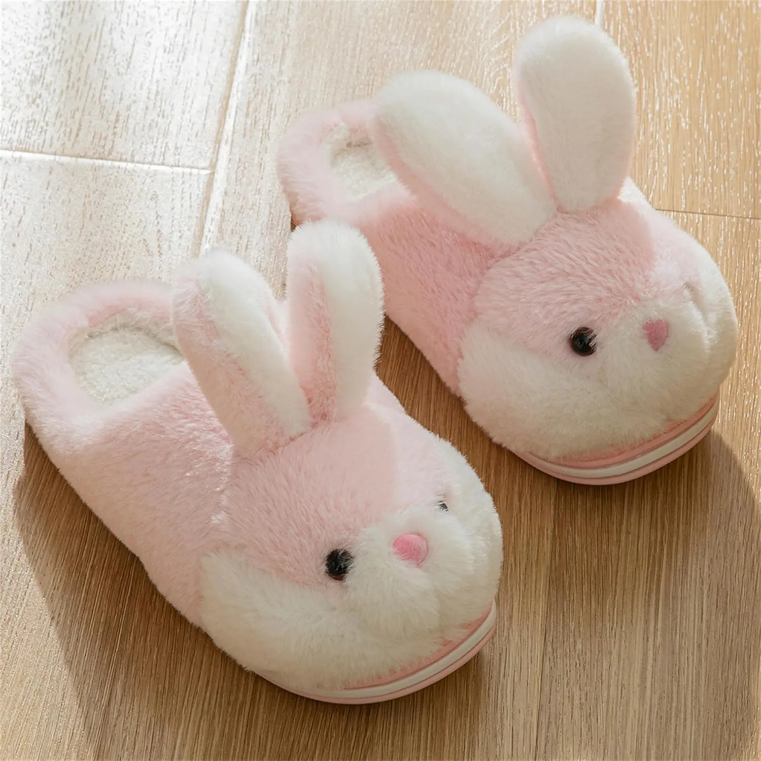 Women's Cute Rabbit Animal Slippers - Novelty Cozy Fuzzy Soft Plush Winter Warm House Shoes Cotton Slippers