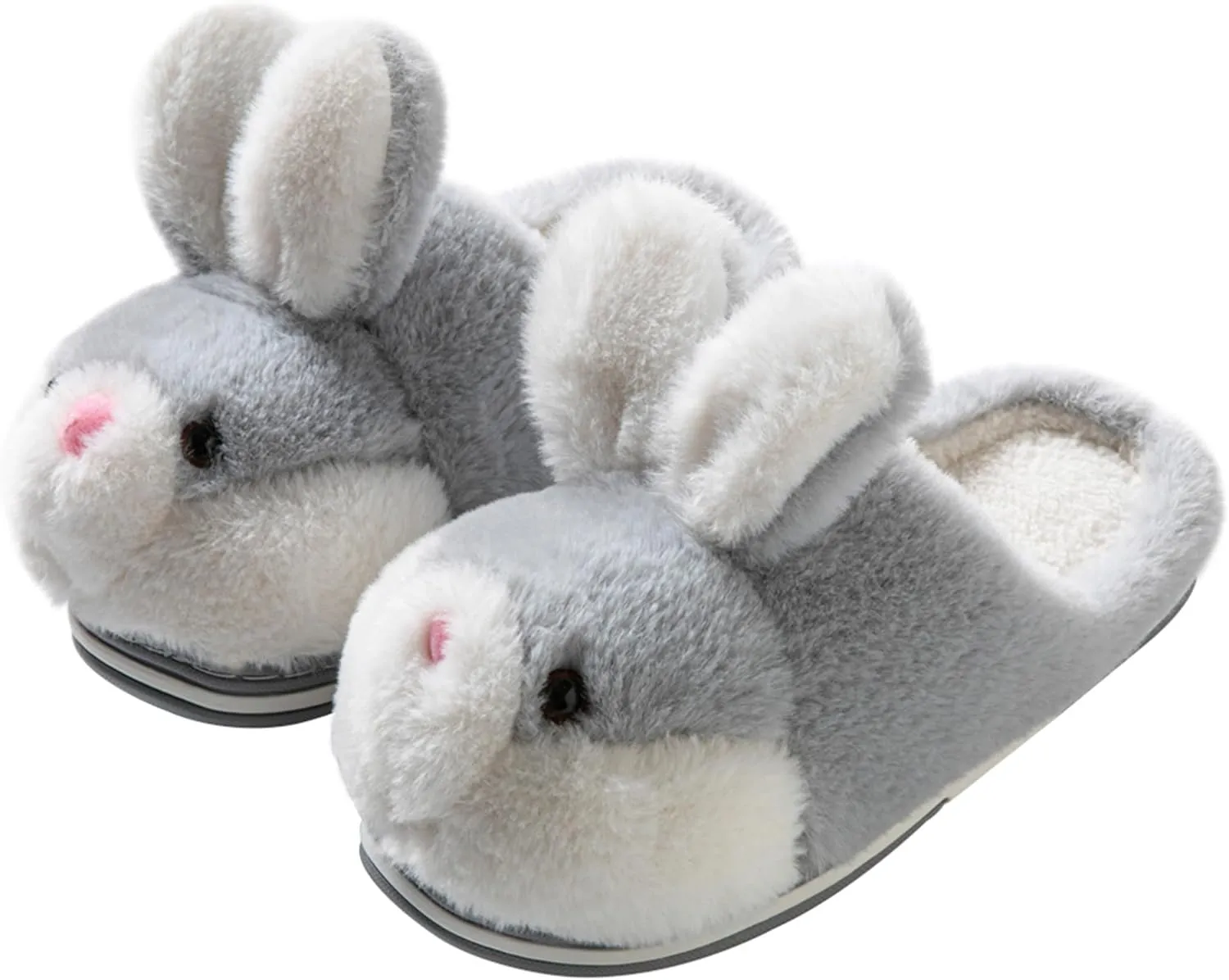 Women's Cute Rabbit Animal Slippers - Novelty Cozy Fuzzy Soft Plush Winter Warm House Shoes Cotton Slippers